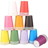 Los mejores  - Vasos Papel-200 Piezas Vaso de Papel Vasos Papel Desechable Tazas de fiesta Vasos Papel colores Papel Café Té Vasos…